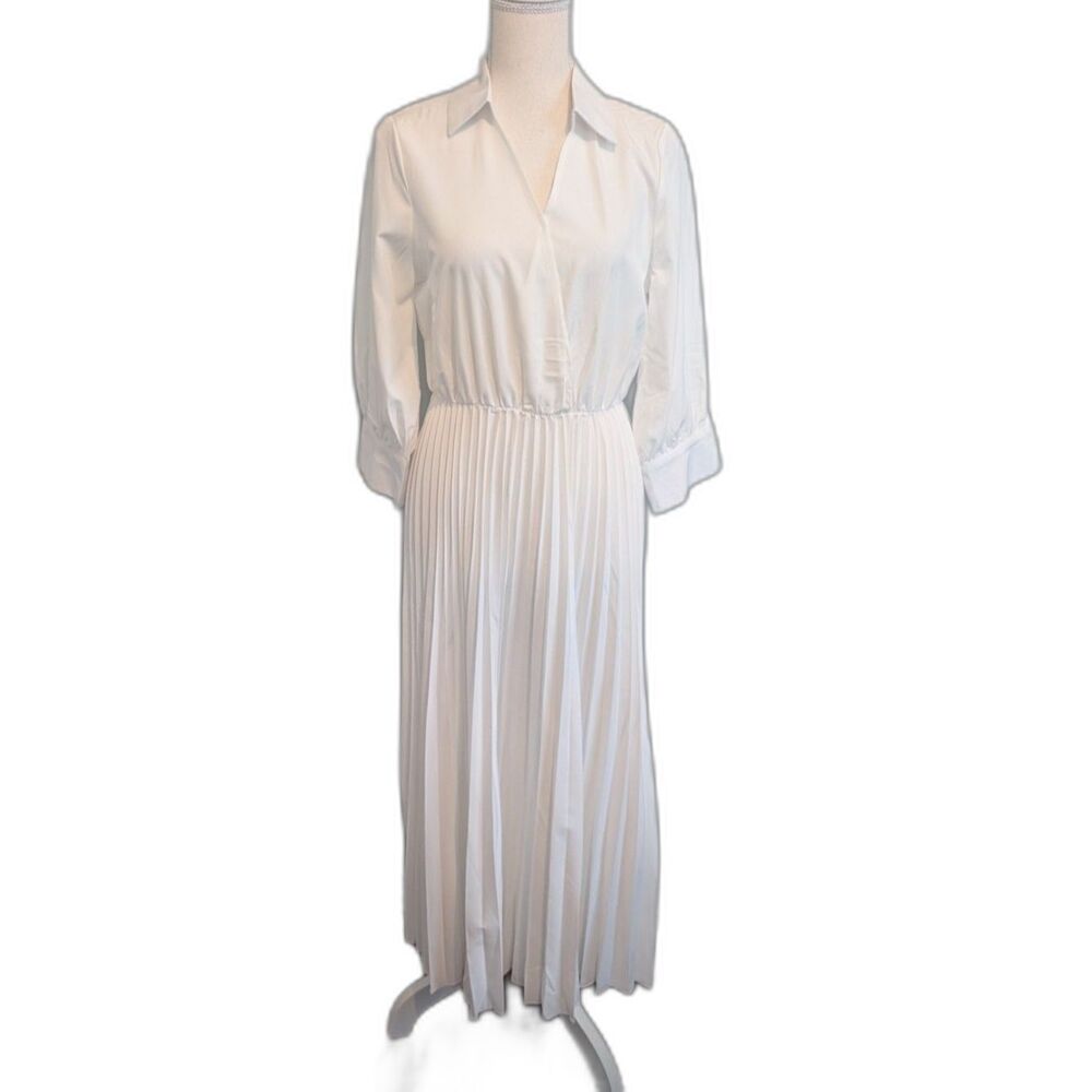 Women's Metamorphosis Girl Pleated Midi White Dress Size M
